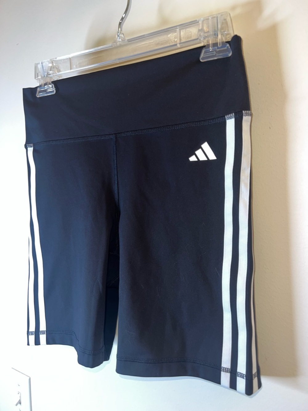 Adidas Techfit Aeroready Biker Shorts Black 3 Stripe High Rise Women’s M - Picture 3 of 9